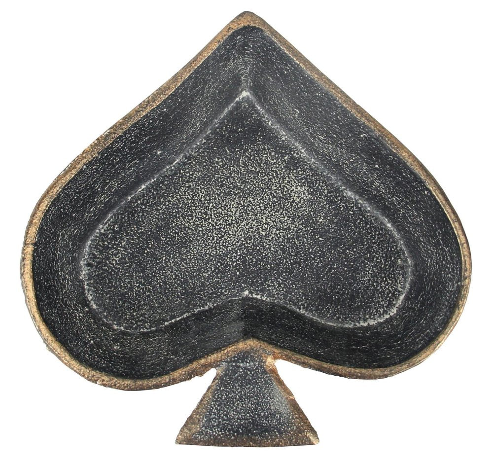 6" Black Ace Of Spades Cast Iron Handmade Vanity Tray HomeRoots