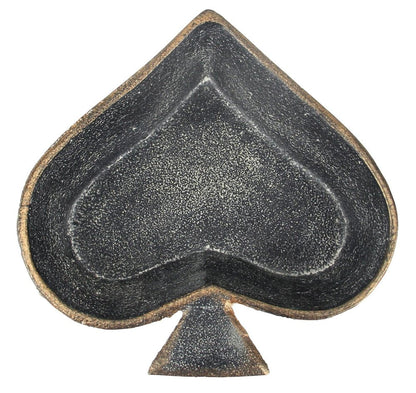 6" Black Ace Of Spades Cast Iron Handmade Vanity Tray HomeRoots