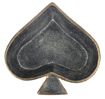 6" Black Ace Of Spades Cast Iron Handmade Vanity Tray HomeRoots