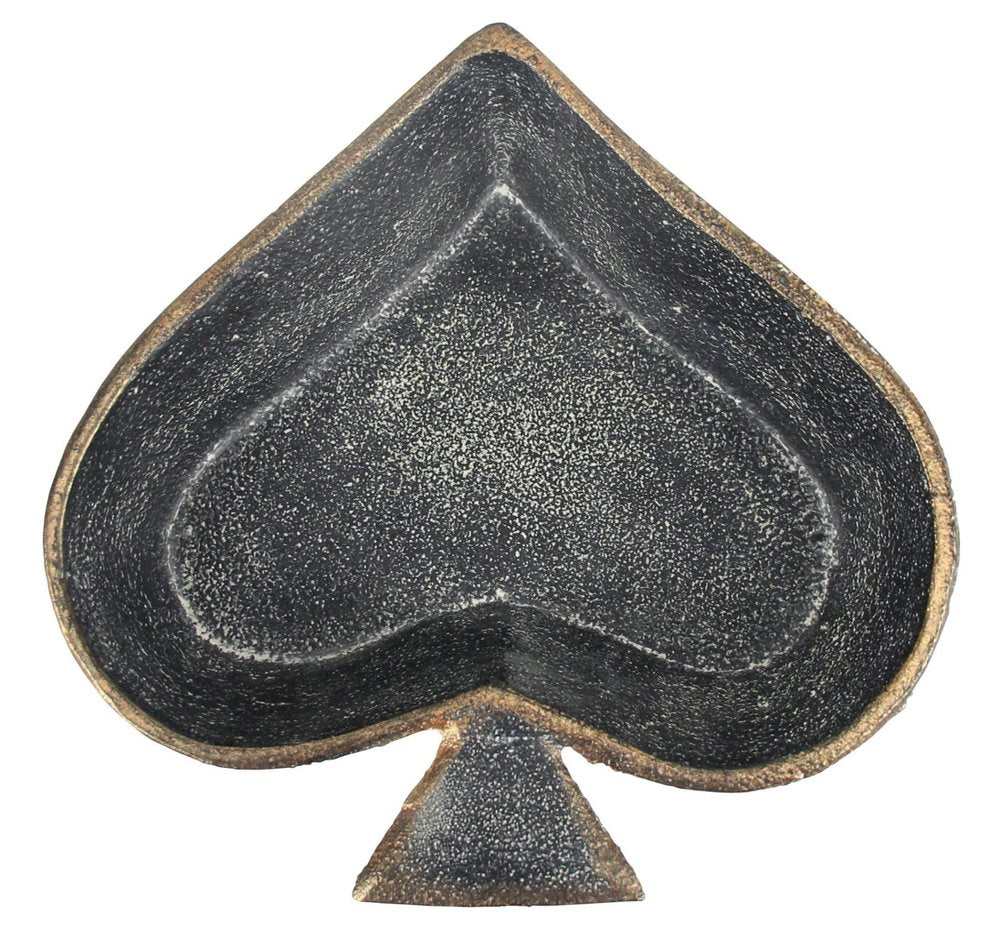 6" Black Ace Of Spades Cast Iron Handmade Vanity Tray HomeRoots