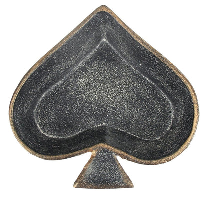 6" Black Ace Of Spades Cast Iron Handmade Vanity Tray HomeRoots