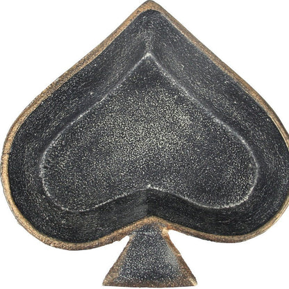 6" Black Ace Of Spades Cast Iron Handmade Vanity Tray HomeRoots