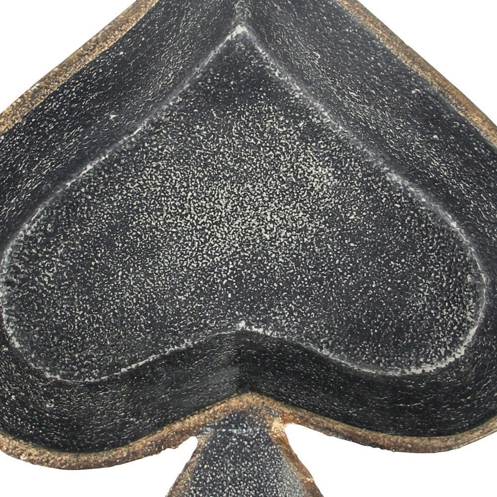 6" Black Ace Of Spades Cast Iron Handmade Vanity Tray HomeRoots
