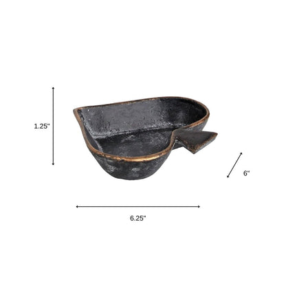 6" Black Ace Of Spades Cast Iron Handmade Vanity Tray HomeRoots