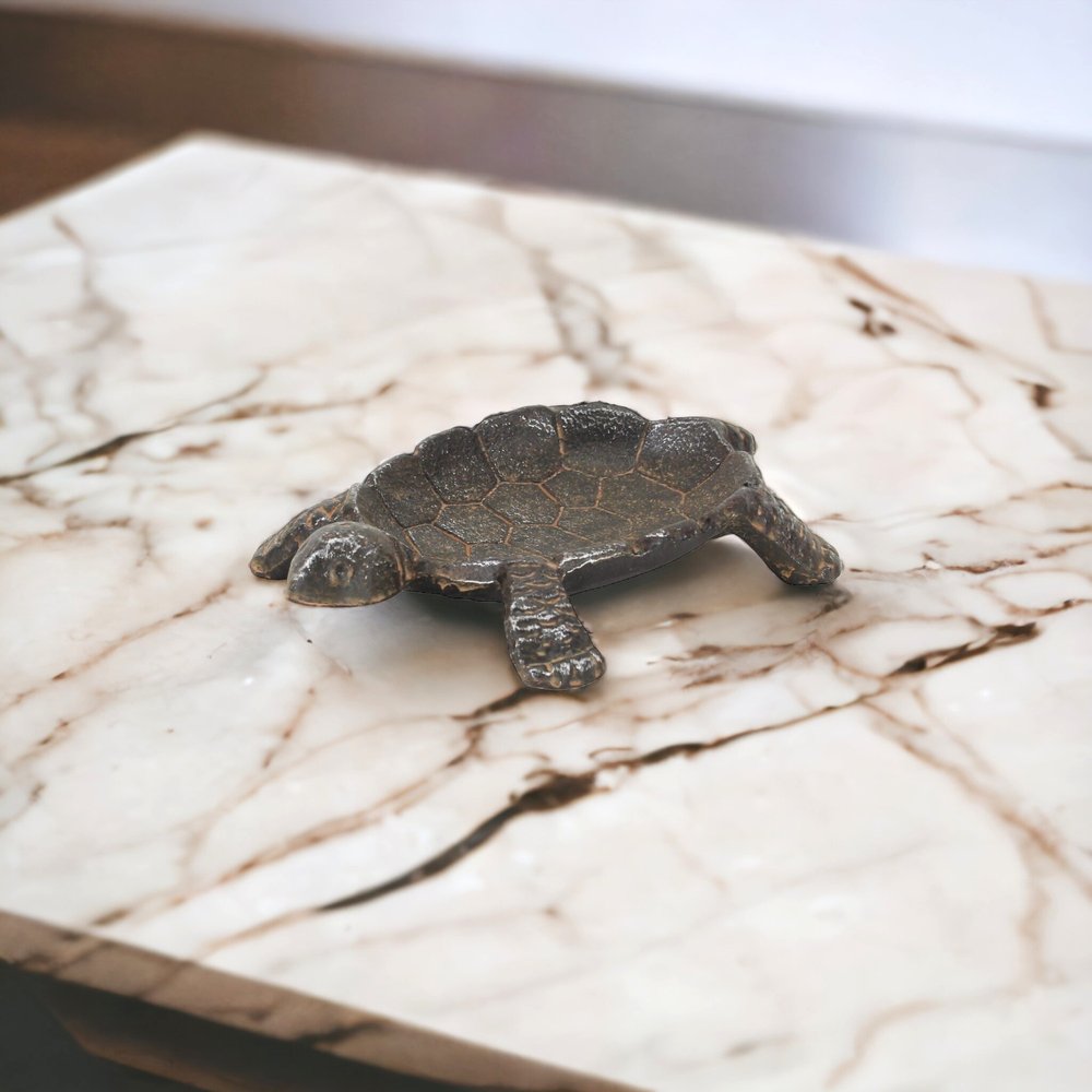 7" Black Turtle Cast Iron Vanity Tray HomeRoots