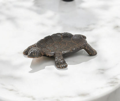 7" Black Turtle Cast Iron Vanity Tray HomeRoots