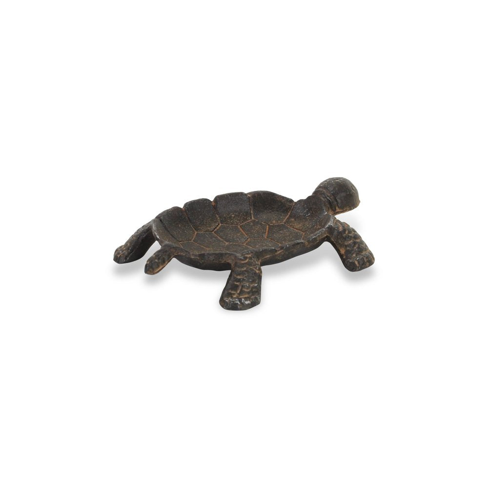 7" Black Turtle Cast Iron Vanity Tray HomeRoots