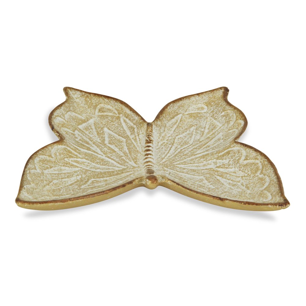 9" Gold Novelty Metal Handmade Tray HomeRoots