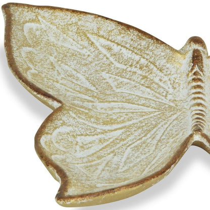 9" Gold Novelty Metal Handmade Tray HomeRoots