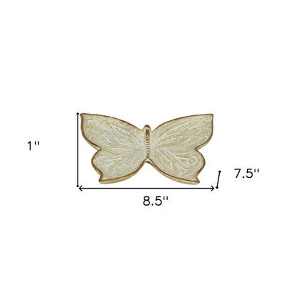 9" Gold Novelty Metal Handmade Tray HomeRoots