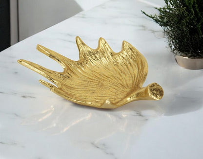 10" Gold Antler Cast Iron Vanity Tray HomeRoots