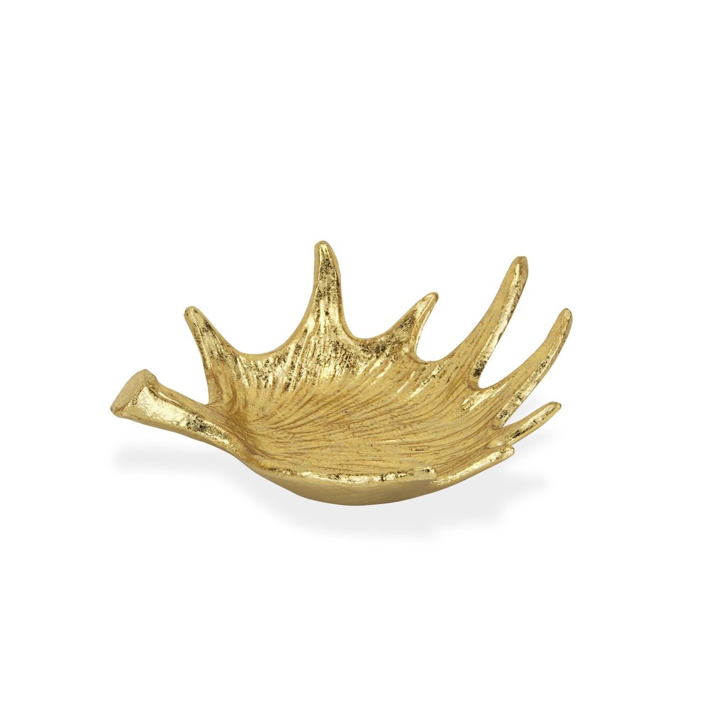 10" Gold Antler Cast Iron Vanity Tray HomeRoots