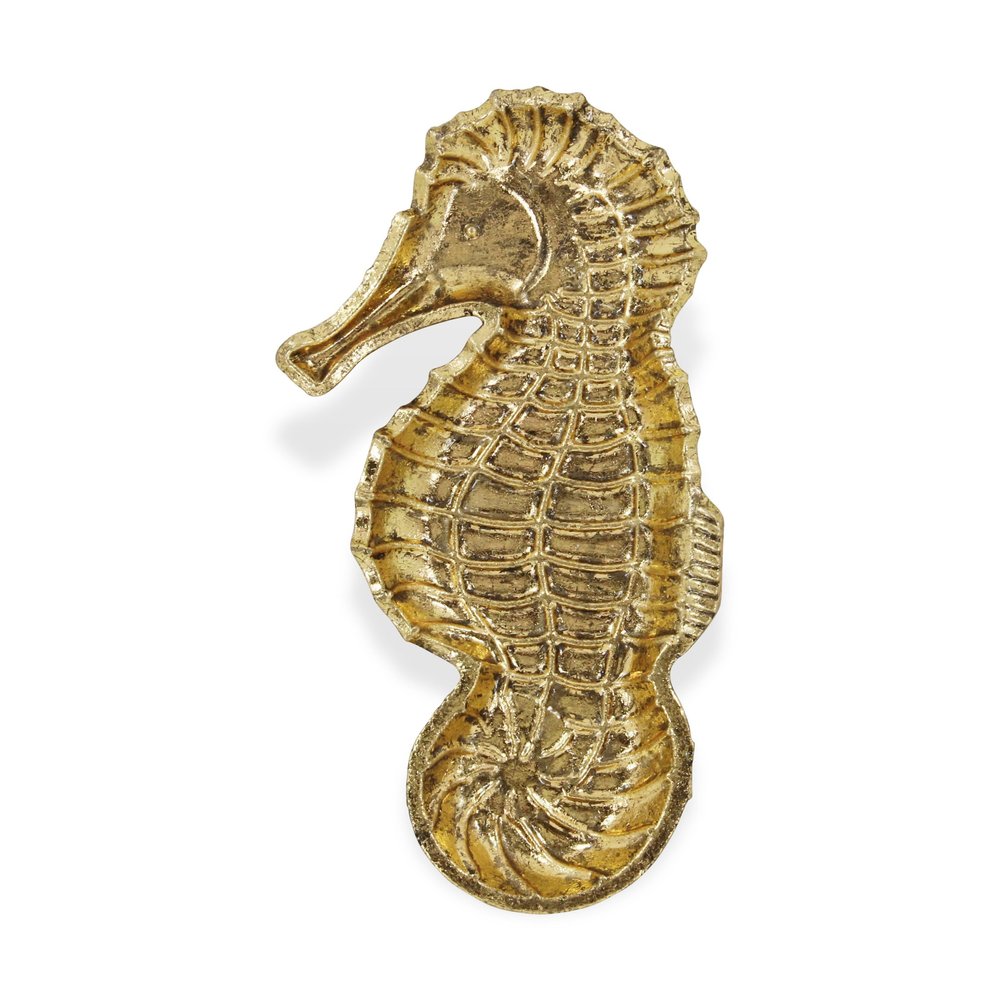10" Gold Sea Horse Cast Iron Vanity Tray — view 1