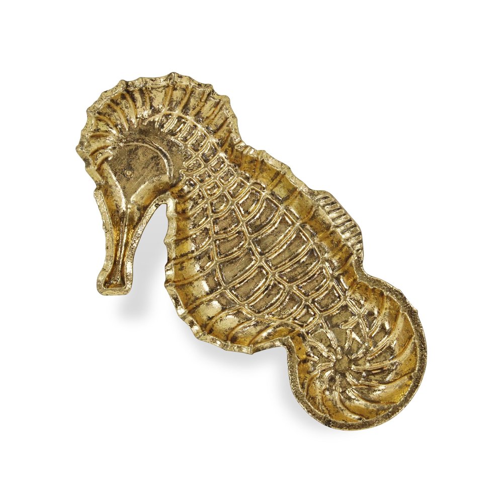 10" Gold Sea Horse Cast Iron Vanity Tray HomeRoots
