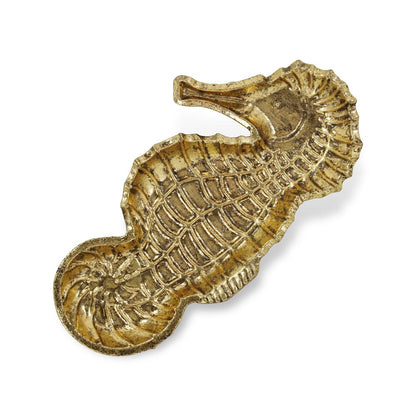 10" Gold Sea Horse Cast Iron Vanity Tray HomeRoots