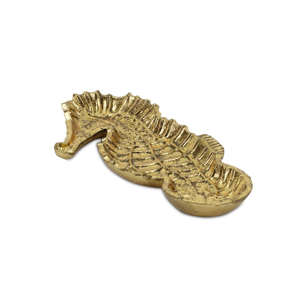 10" Gold Sea Horse Cast Iron Vanity Tray HomeRoots