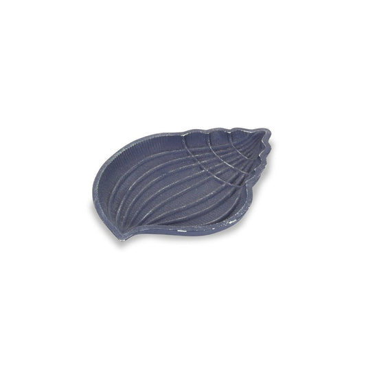 6" Blue Conch Shell Cast Iron Vanity Tray