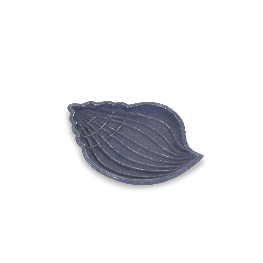 6" Blue Conch Shell Cast Iron Vanity Tray HomeRoots