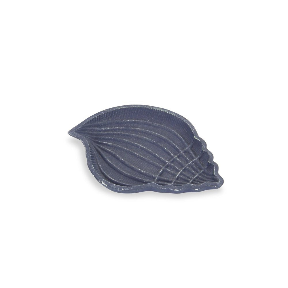 6" Blue Conch Shell Cast Iron Vanity Tray HomeRoots