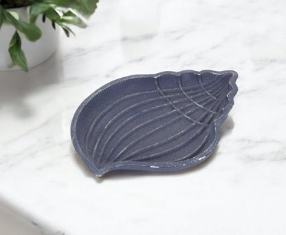 6" Blue Conch Shell Cast Iron Vanity Tray HomeRoots