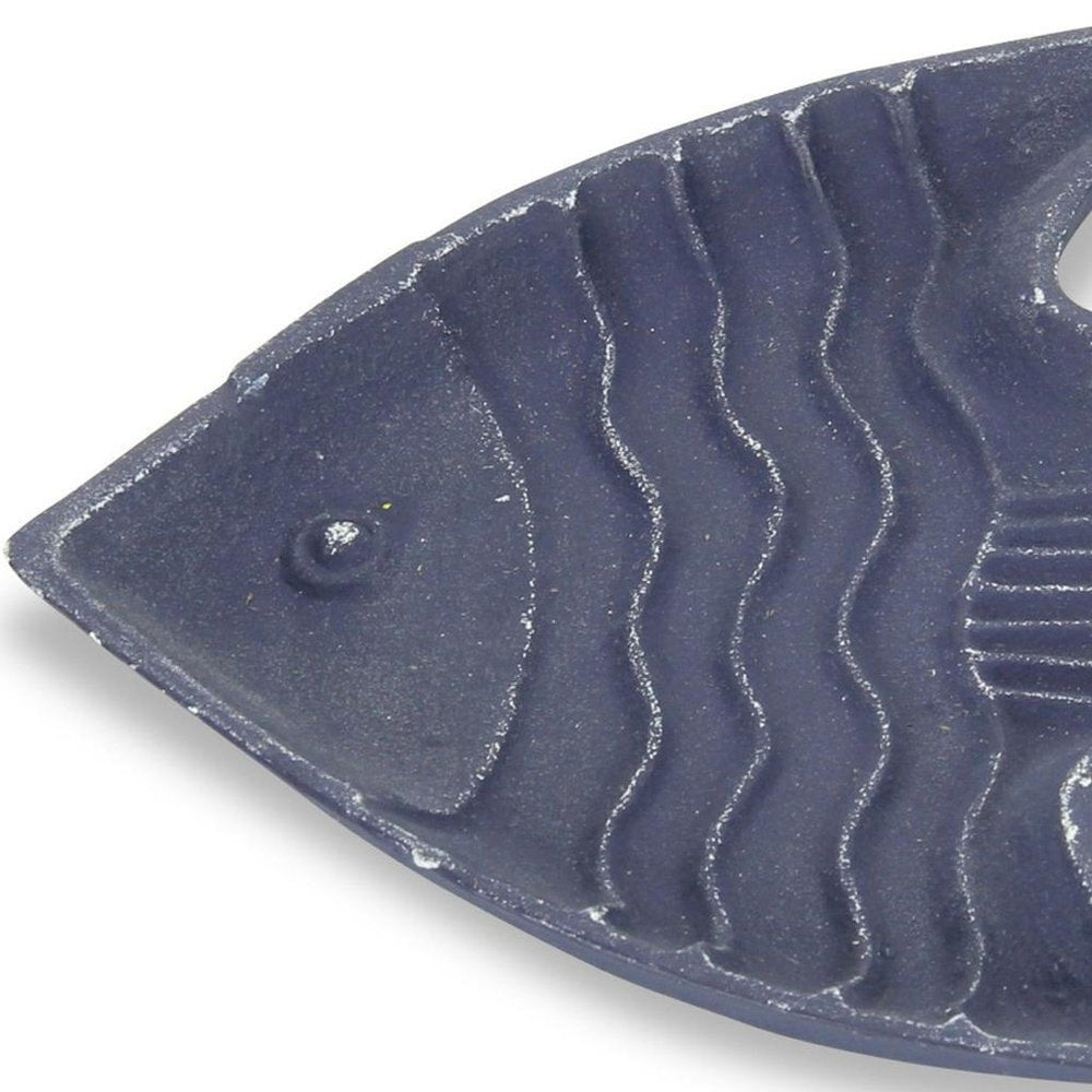 8" Blue Angel Fish Cast Iron Vanity Tray Tray HomeRoots
