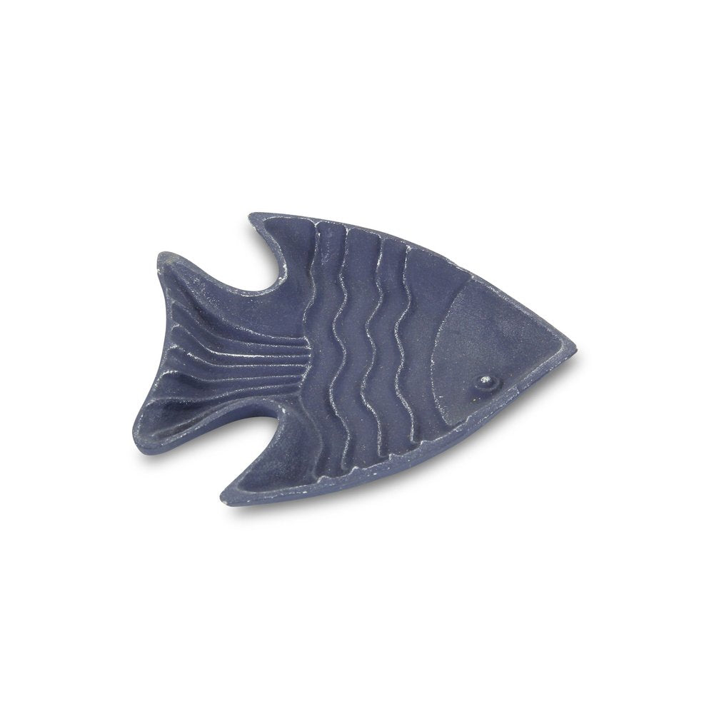 8" Blue Angel Fish Cast Iron Vanity Tray Tray HomeRoots