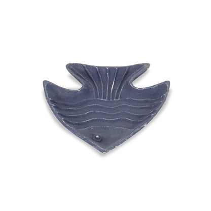 8" Blue Angel Fish Cast Iron Vanity Tray Tray HomeRoots