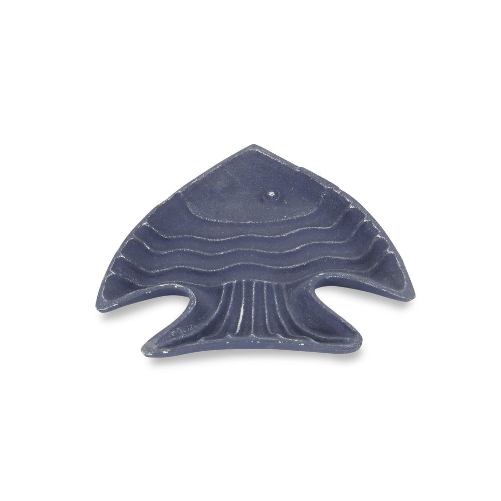 8" Blue Angel Fish Cast Iron Vanity Tray Tray HomeRoots
