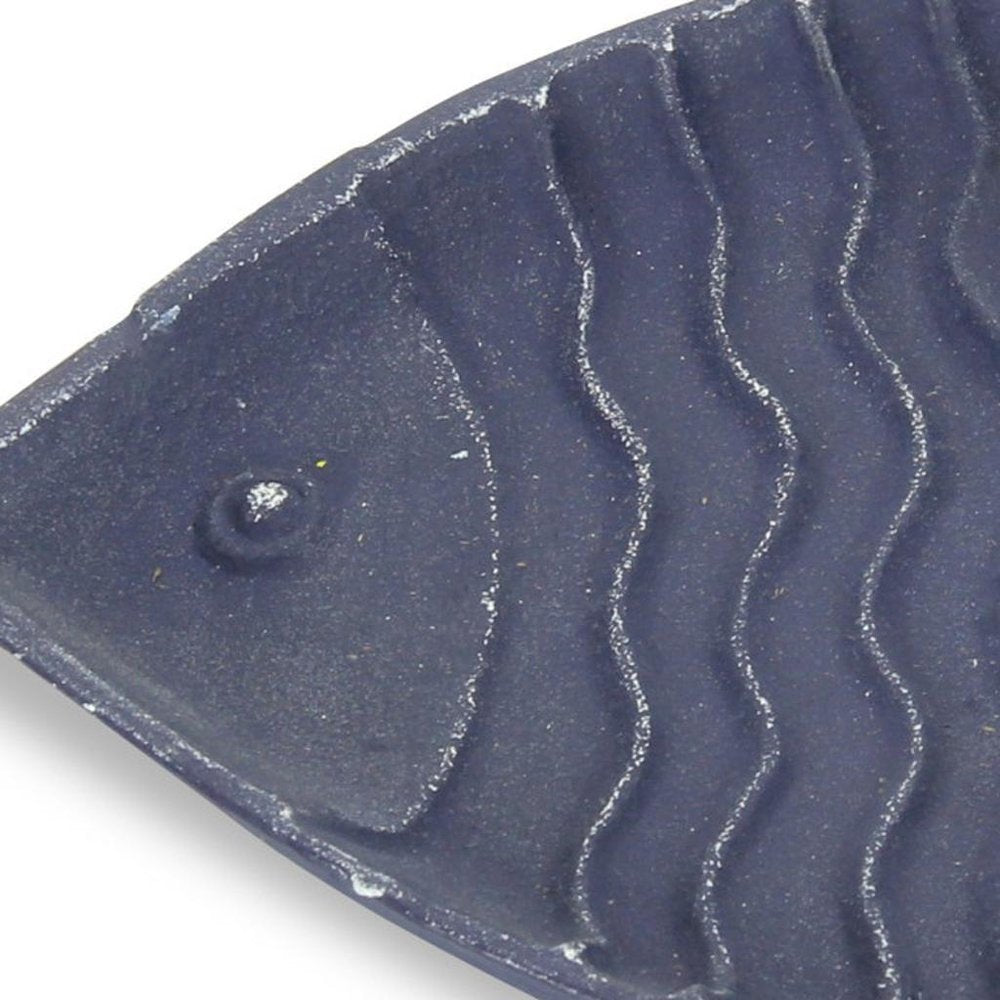 8" Blue Angel Fish Cast Iron Vanity Tray Tray HomeRoots