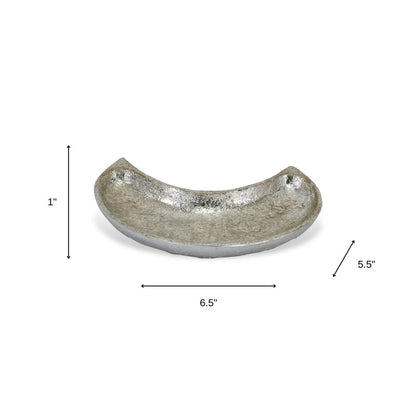 7" Silver Crescent Cast Iron Vanity Tray HomeRoots