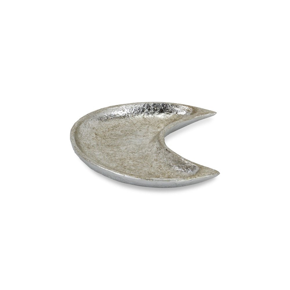 7" Silver Crescent Cast Iron Vanity Tray HomeRoots