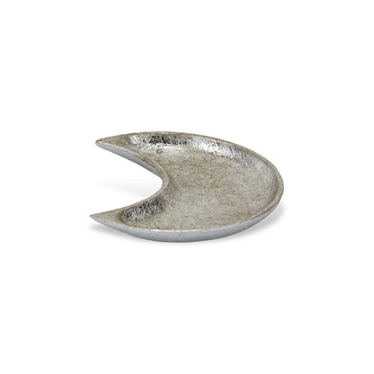 7" Silver Crescent Cast Iron Vanity Tray HomeRoots