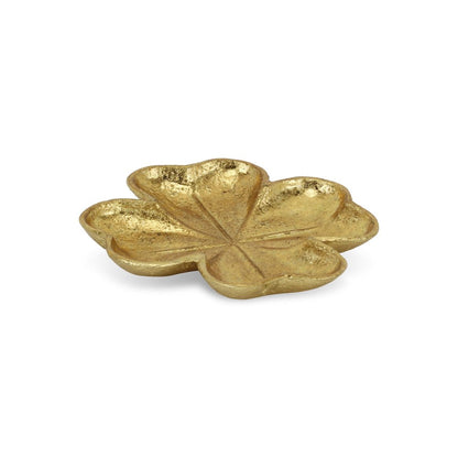7" Gold Shamrock Metal Handmade Vanity Tray HomeRoots