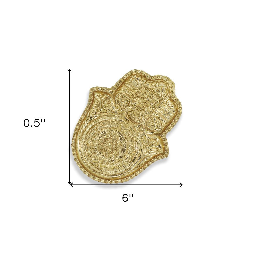 5" Gold Novelty Metal Handmade Tray HomeRoots