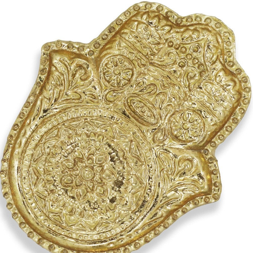 5" Gold Novelty Metal Handmade Tray HomeRoots