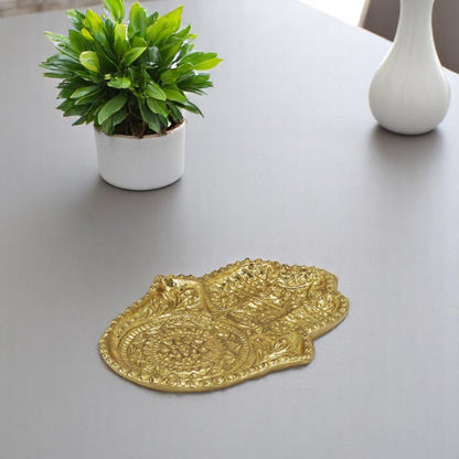 5" Gold Novelty Metal Handmade Tray HomeRoots