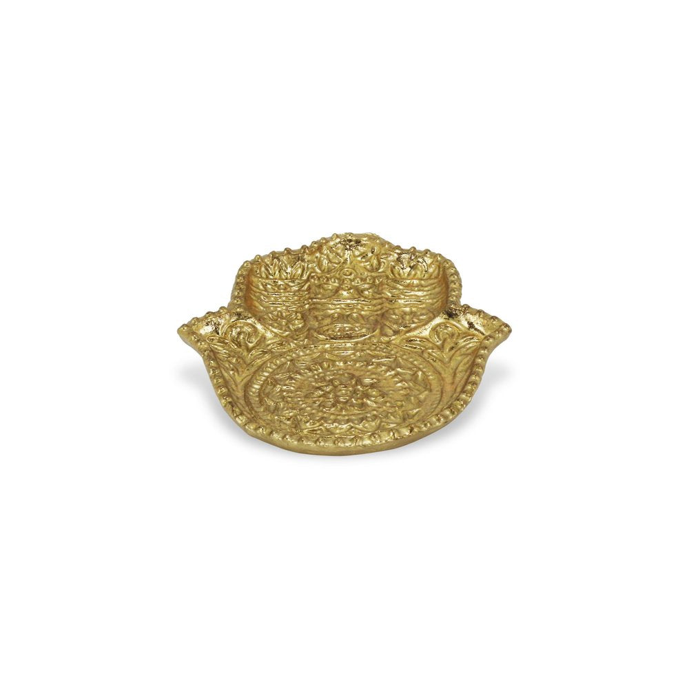 5" Gold Novelty Metal Handmade Tray HomeRoots
