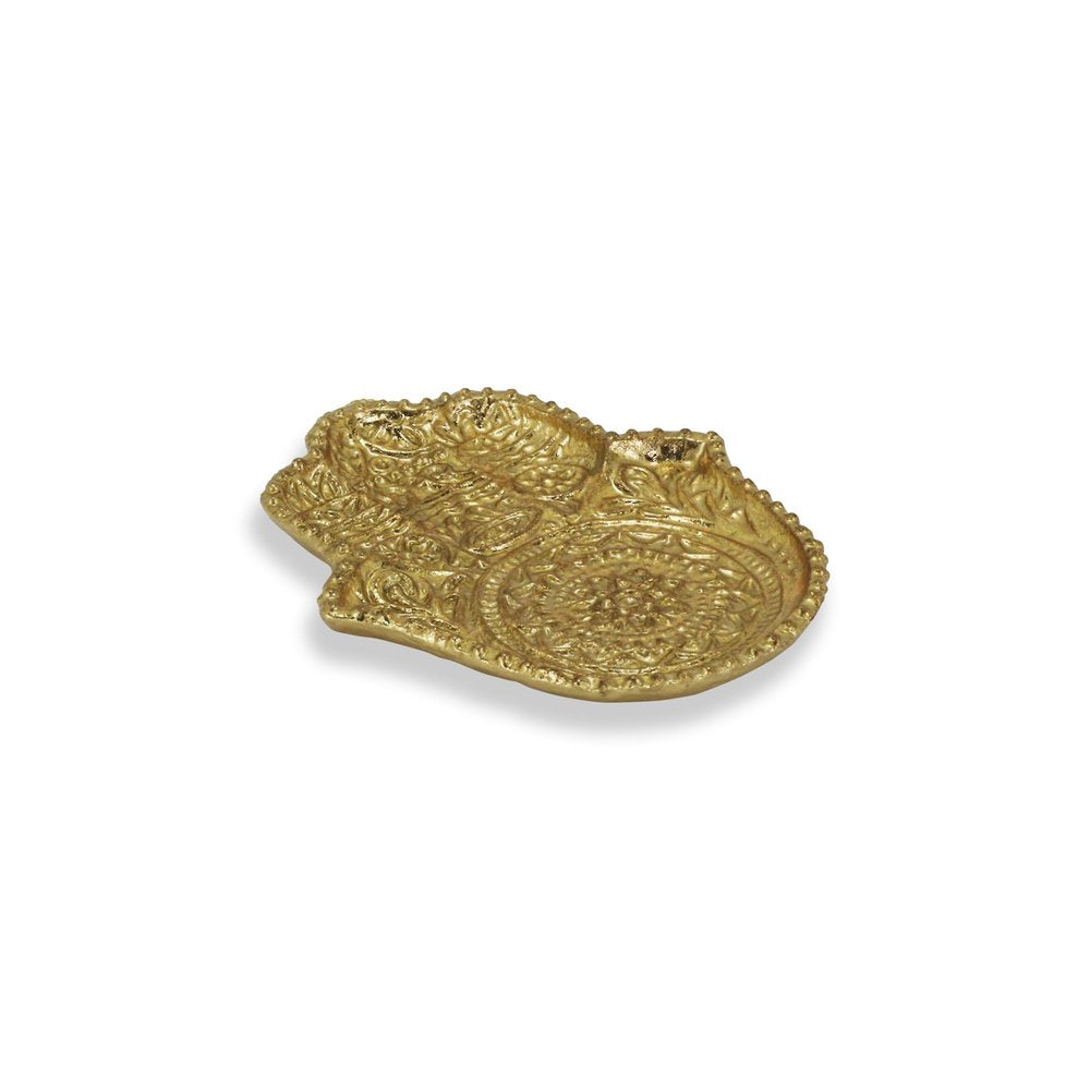 5" Gold Novelty Metal Handmade Tray HomeRoots