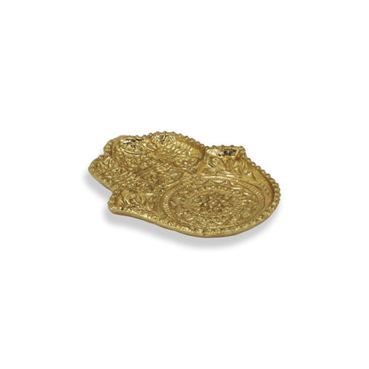 5" Gold Novelty Metal Handmade Tray HomeRoots