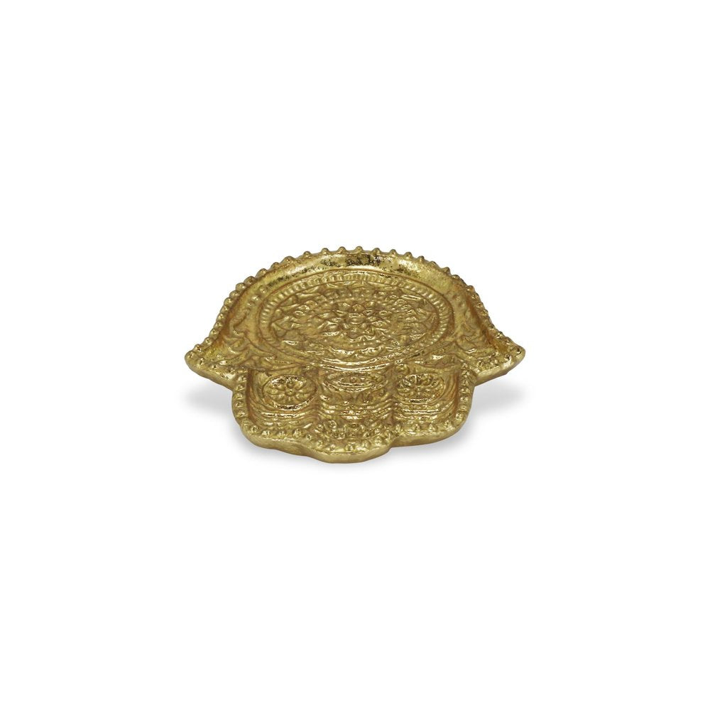5" Gold Novelty Metal Handmade Tray HomeRoots