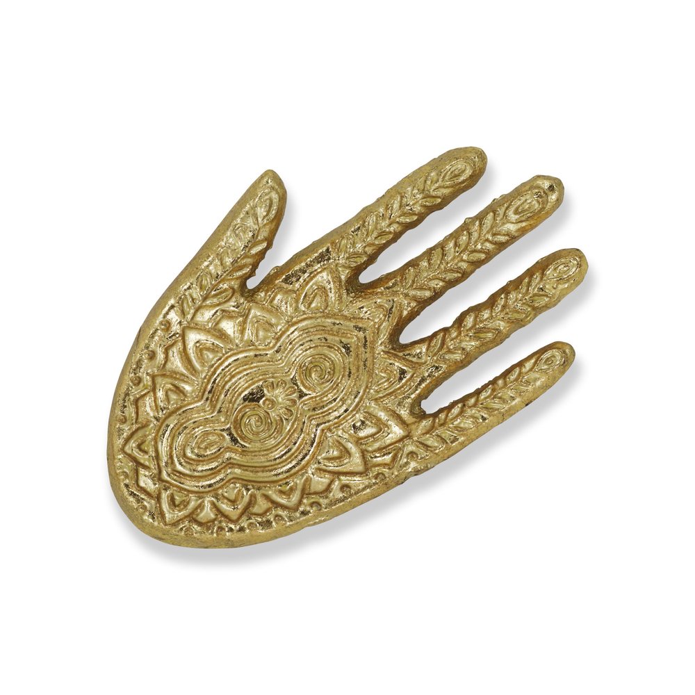 5" Gold Hamza Metal Handmade Tray HomeRoots