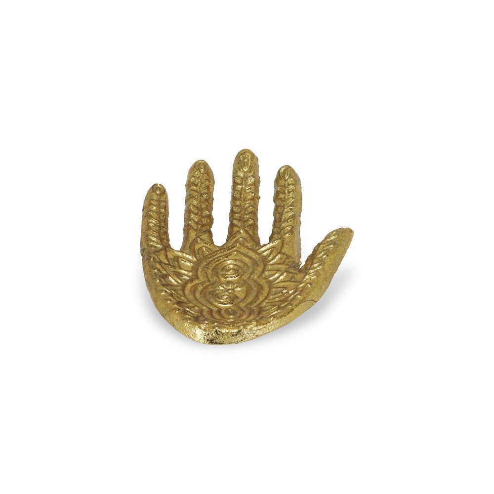 5" Gold Hamza Metal Handmade Tray HomeRoots