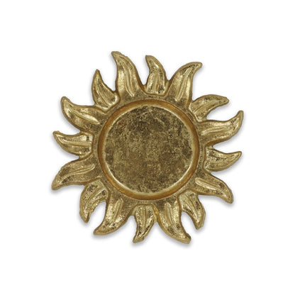 7" Gold Sunburst Cast Iron Handmade Vanity Tray HomeRoots