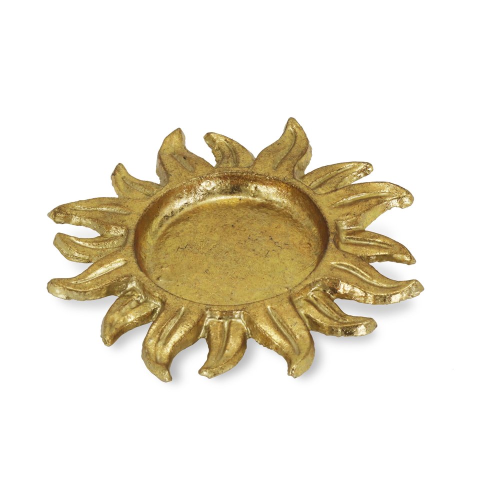 7" Gold Sunburst Cast Iron Handmade Vanity Tray HomeRoots