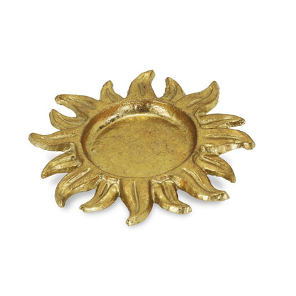 7" Gold Sunburst Cast Iron Handmade Vanity Tray HomeRoots