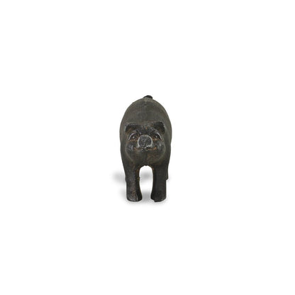 5" Black Cast Iron Pig Hand Painted Sculpture HomeRoots