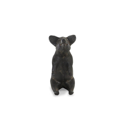 8" Black Metal Pig Hand Painted Figurine Tabletop Sculpture HomeRoots