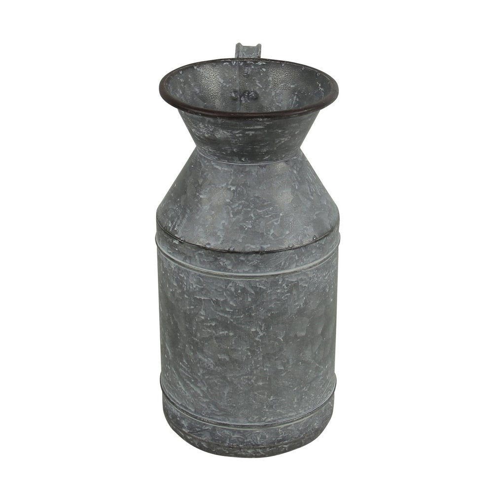11" Gray Metal Jug Vase HomeRoots