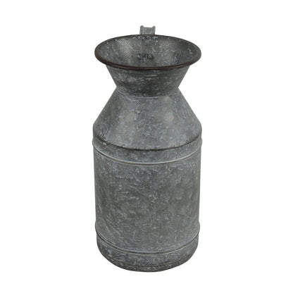 11" Gray Metal Jug Vase HomeRoots