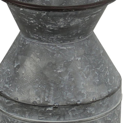 11" Gray Metal Jug Vase HomeRoots